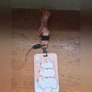Cute Brown Lanyard with Cartoon Capybara Design